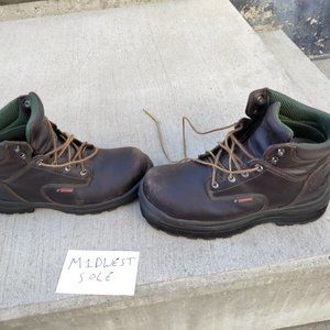Red Wing King Toe Brown Leather Construction Boots Size 13